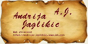 Andrija Jaglikić vizit kartica
